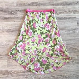 Vintage Y2K 90d floral high low flirty skirt